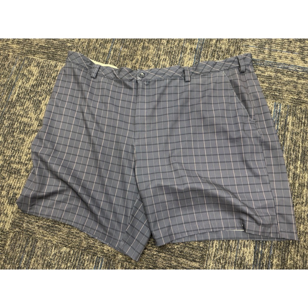 Reebok Golf Mens Gray Plaid Performance Shorts Size 56 Stretch lil snag See pic